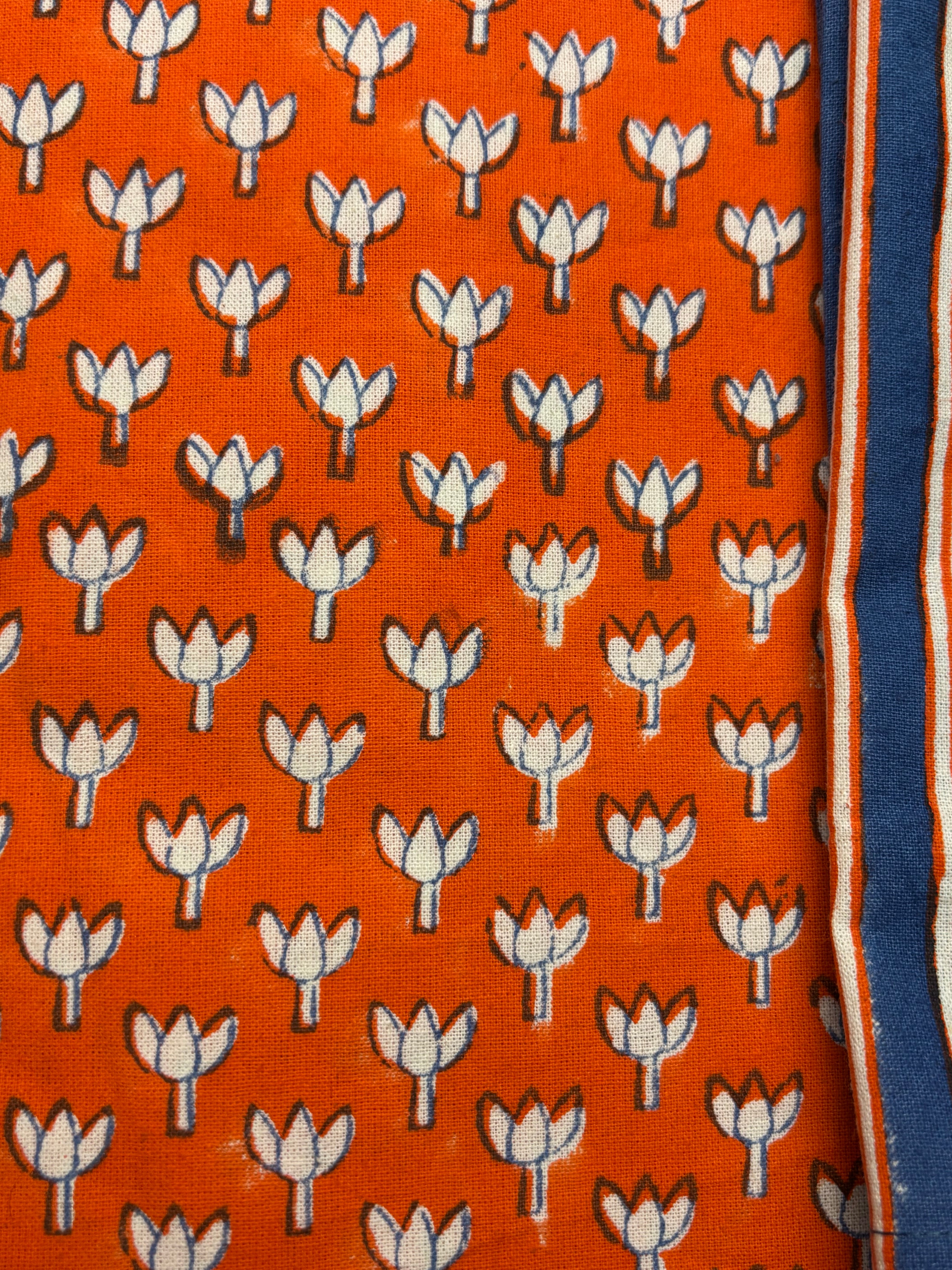 Lotus Holiday Gift Set – Hand Block Printed Table Cloth & 6 Napkins (Under $150)