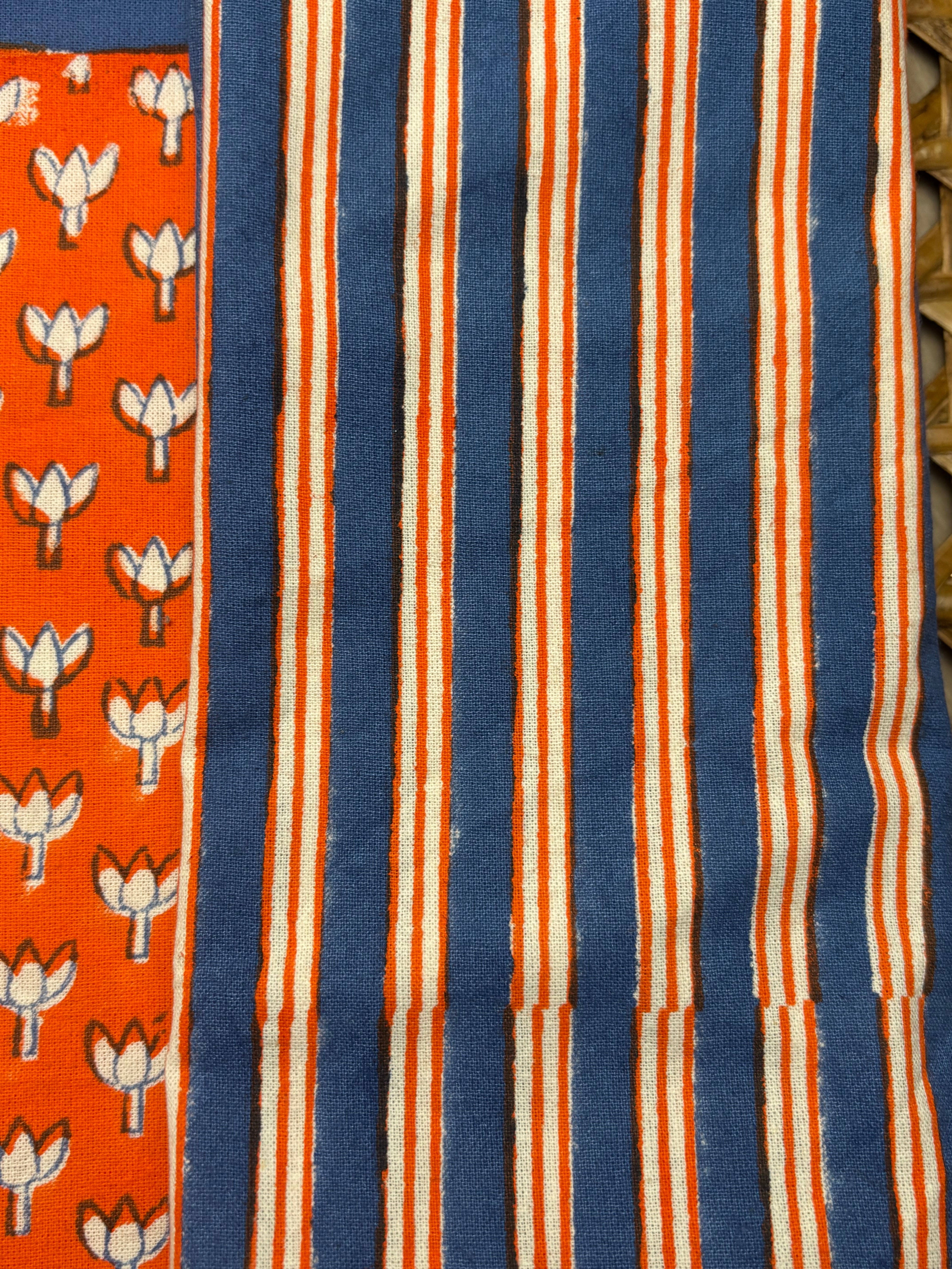 Lotus Holiday Gift Set – Hand Block Printed Table Cloth & 6 Napkins (Under $150)