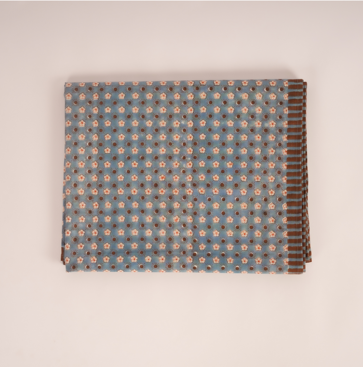 Flaxfield - Blue Hand Block-Printed Cotton Tablecloth