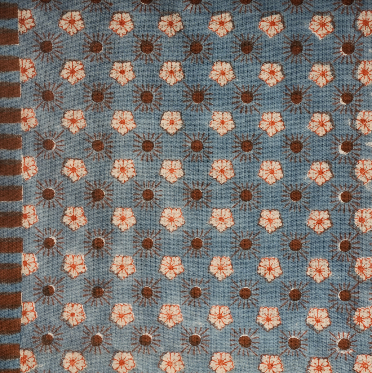 Flaxfield - Blue Hand Block-Printed Cotton Tablecloth